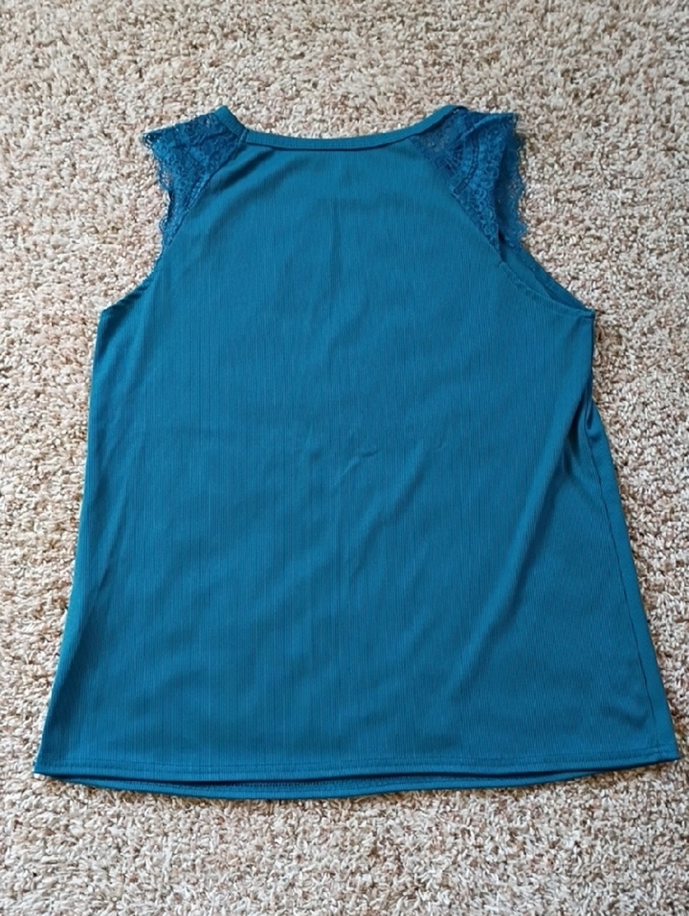 Green Lace-Trim Ribbed Tank Top - Women's - Picture 7 of 7